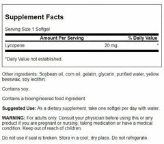 Swanson Lycopene softgels close-up highlighting tomato-derived nutrient