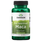 Swanson Maca 500mg capsules in bottle suggesting vitality support and daily stamina