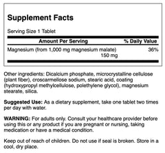 Swanson Magnesium Malate bottle pour, convenient daily supplement for overall nutritional support.