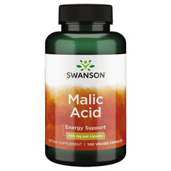 Swanson Malic Acid bottle front view for natural energy support