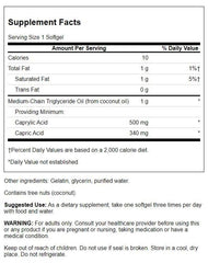 Swanson MCT Pure 1000 mg softgels pouring, easy daily supplementation.