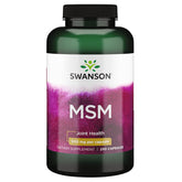 Swanson MSM 500 mg bottle with capsules supports joint comfort and mobility.