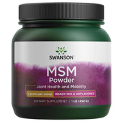 Swanson MSM powder bottle for daily joint support with a clean full-spectrum formula