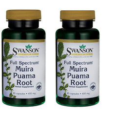 Swanson Muira Puama Root bottle showing 90 capsules for vitality support