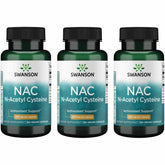 Swanson NAC bottle front view highlighting 600 mg capsules for antioxidant support.