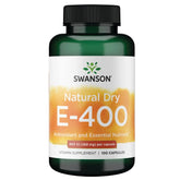 Swanson Natural Dry Vitamin E 400 IU bottle front view for daily antioxidant support