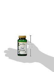 Close-up of Swanson Oat Straw bottle label highlighting 400 mg