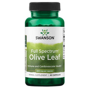 Swanson Olive Leaf 400 mg bottle pour showing full spectrum extract for natural defenses