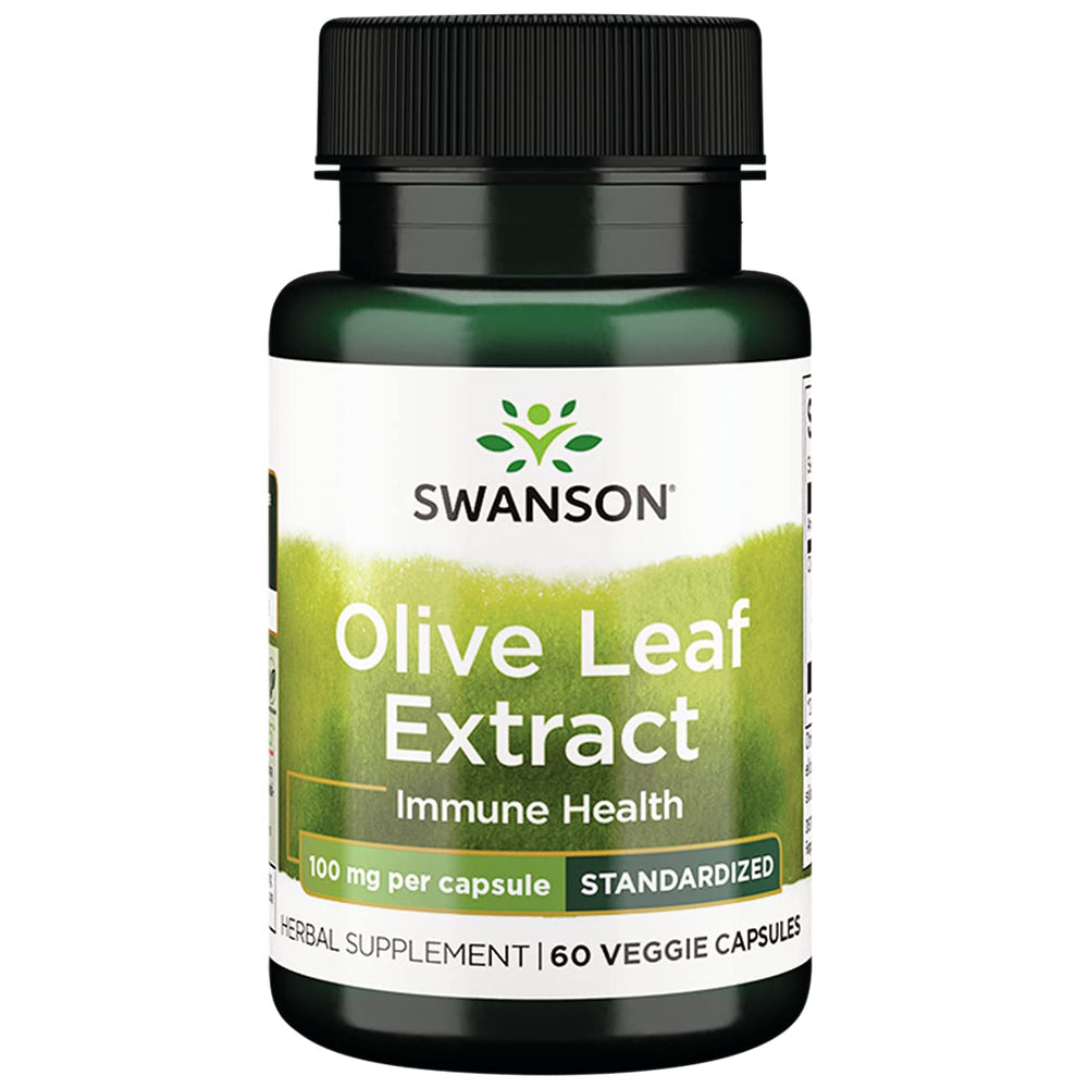 Swanson Olive Leaf bottle front for daily wellness support.