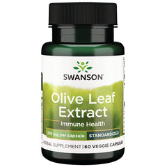 Swanson Olive Leaf bottle front for daily wellness support.