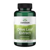 Swanson Olive Leaf Extract bottle close-up highlighting 20% oleuropein potency for immune support