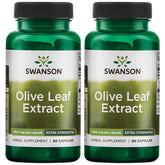 Swanson Olive Leaf Extract capsules bottle on display highlighting 20 percent oleuropein potency for daily support