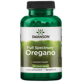 Swanson oregano 450 mg bottle front highlights natural immune support potential.
