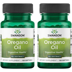 Swanson oregano oil 10-1 extract bottle for digestive and respiratory support.