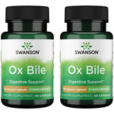 Swanson Ox Bile standard 90 mg capsules aid fat digestion.