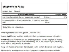 Swanson Ox Bile label close-up shows standardized potency and contents.