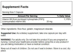 Close-up of Swanson P-5-P capsule highlighting easy-to-swallow form.
