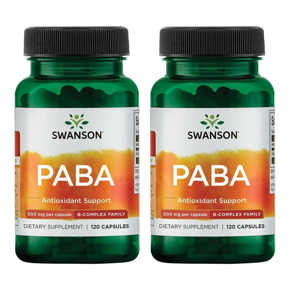 Swanson PABA 500mg capsule bottle for daily red blood cell support
