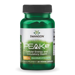 Swanson Peak ATP bottle front view highlighting 400 mg ATP for energy support.