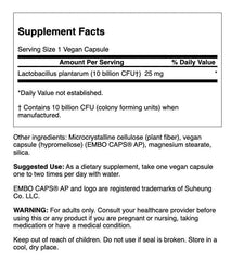 Close-up of Swanson L. Plantarum capsules illustrating vegetarian capsules for daily digestive support.