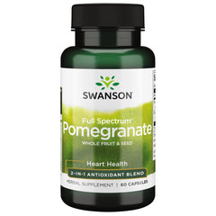 Swanson Pomegranate Full Spectrum bottle with capsules for antioxidant support.