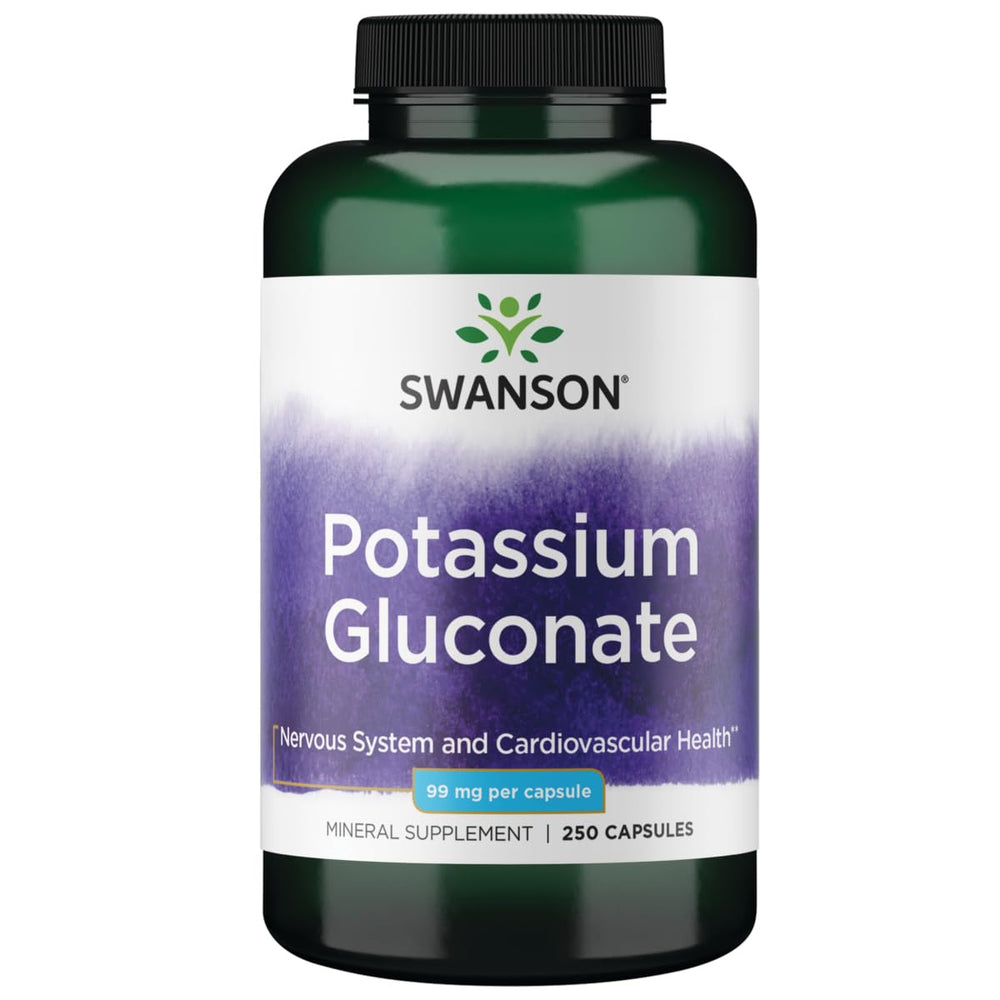 Swanson Potassium Gluconate 99 mg bottle may support cardiovascular health