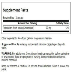 Swanson Potassium Orotate capsules shown for convenient daily intake on the go.