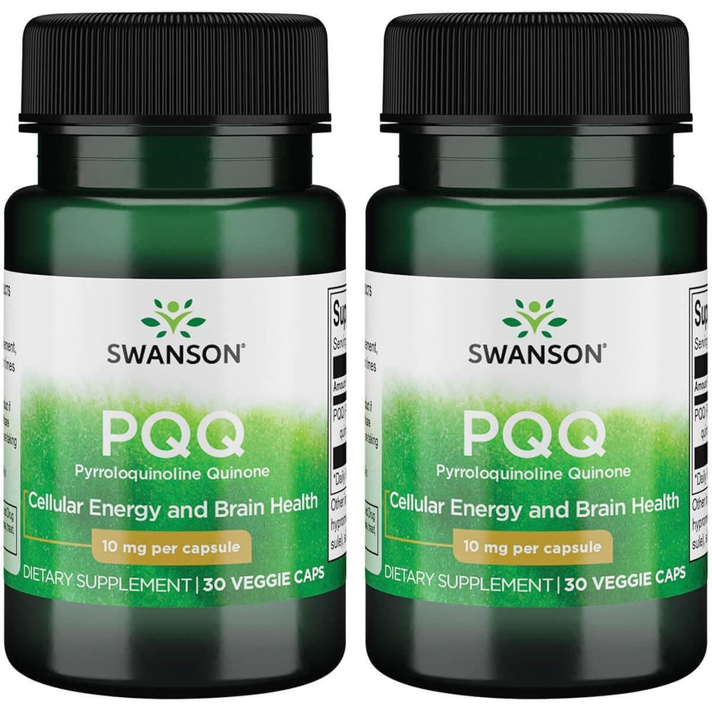 Swanson PQQ 10 mg bottle with vegan capsules supports convenient daily use