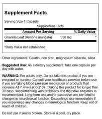 Swanson Premium Graviola 530 mg capsules pour, promoting relaxation and overall wellness