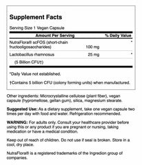 Swanson probiotic capsules shown for gut support throughout travel