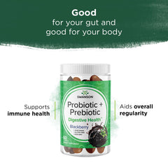 Swanson Probiotic Prebiotic Gummies support immune health as part of a daily routine.