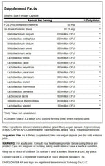 Probiótico con prebiótico FOS para microbiota equilibrada.