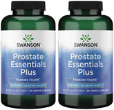Swanson Prostate Plus bottle label with 90 capsules, supporting urinary comfort.