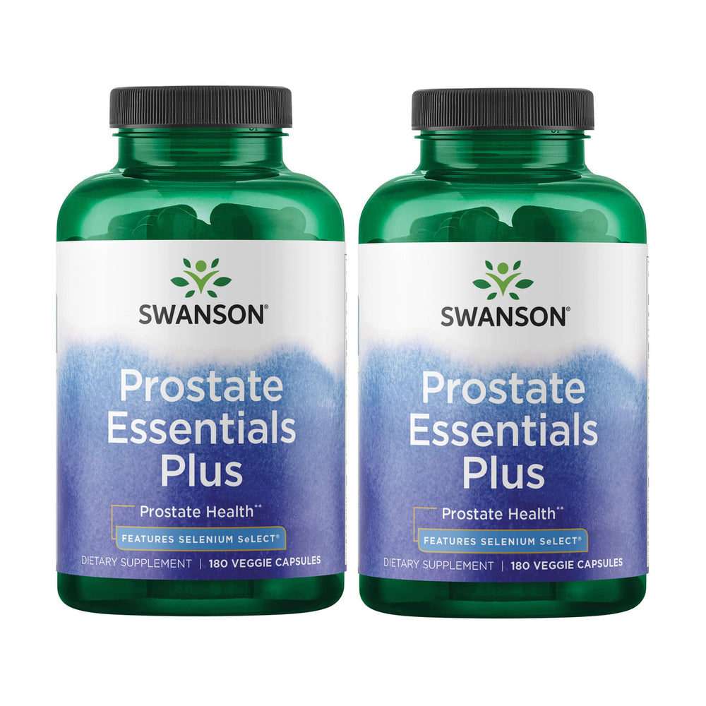 Swanson Prostate Plus bottle with capsules for daily urinary comfort.