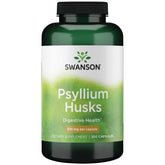 Swanson Psyllium Husks capsules bottle; supports digestive health with soluble fiber