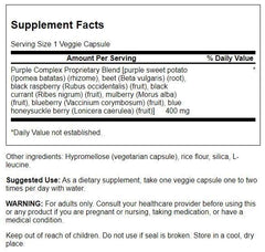Swanson Purple Antioxidants bottle front indicating vegetarian capsules and detox support