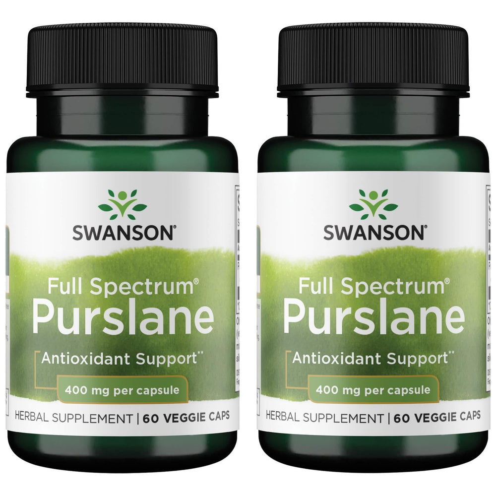 Swanson Purslane bottle front shows 400 mg capsules for easy daily use.
