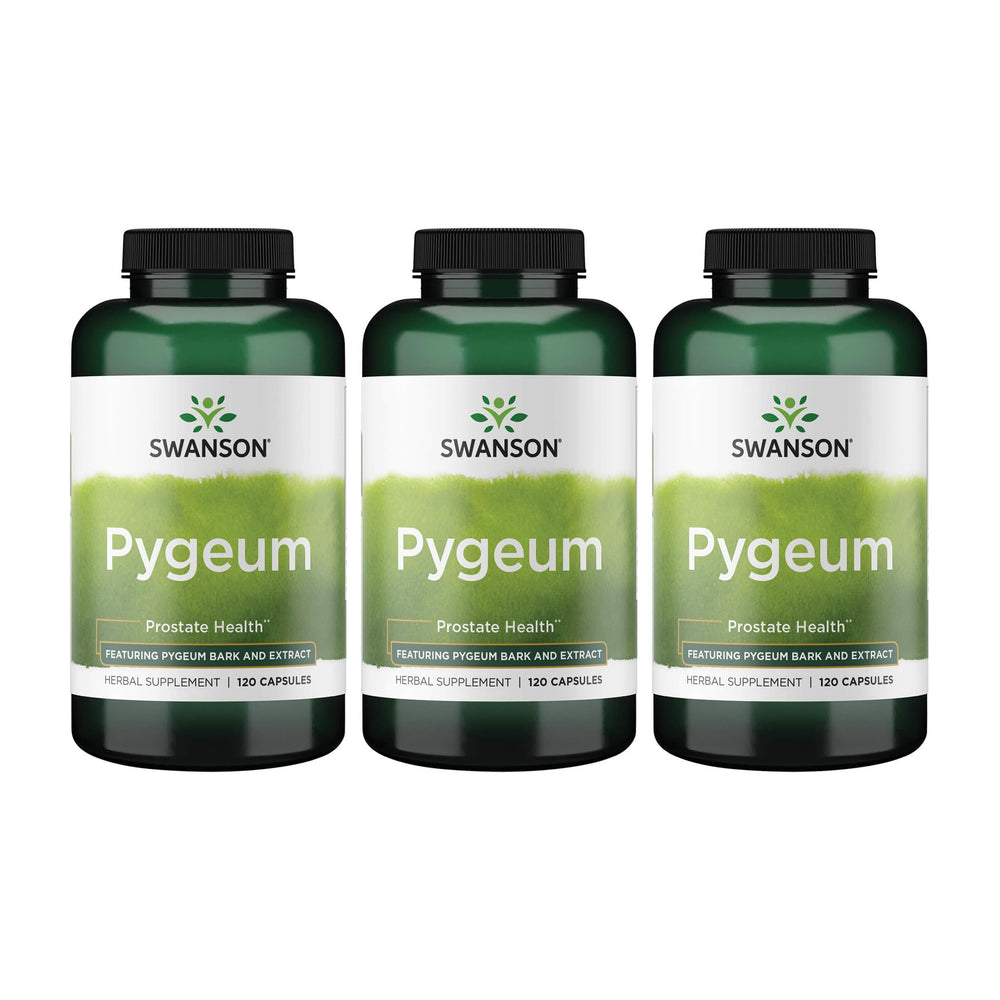 Swanson Pygeum bottle front — herbal support for urinary comfort.