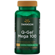 Swanson Q-Gel Mega 100 bottle front view for energy support.