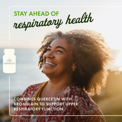 Quercetin and bromelain capsules ready to swallow for respiratory and immune support