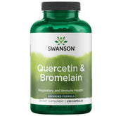 Swanson Quercetin and Bromelain softgel bottle for daily wellness.