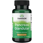 Swanson Raw Pancreas Glandular bottle with easy-to-swallow capsules for daily support
