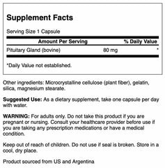 Desiccated and defatted pituitary glandular capsules by Swanson for clean ingredient profile.