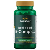 Swanson Real Food Vitamin B-Complex bottle for daily energy and wellbeing.