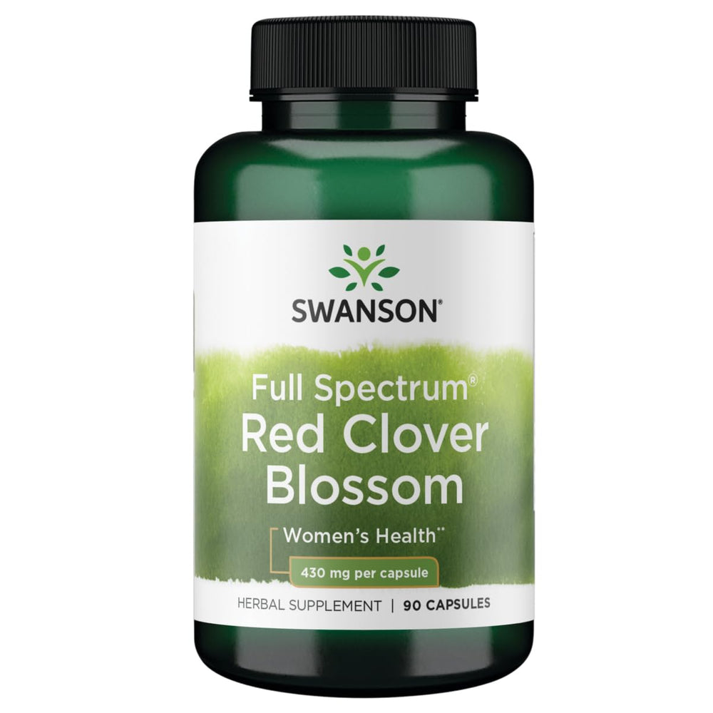 Swanson Red Clover Blossom bottle for daily balance support.