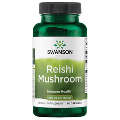 Swanson Reishi immune function bottle front view highlighting full-spectrum formula.