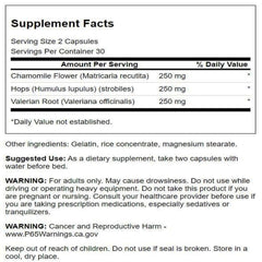 Swanson relaxation formula label close-up highlighting ingredients.