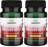 Swanson Resveratrol 100 mg bottle front view highlighting antioxidant support.