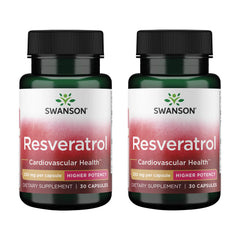 Swanson Resveratrol 250 mg bottle front shows potency for antioxidant support.