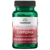Swanson Resveratrol Complex bottle pour showing a daily heart health option